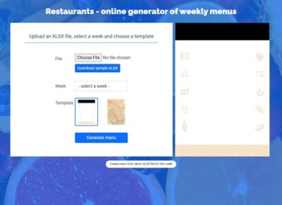 Dining menu generator example