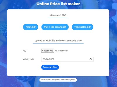 Price list maker example